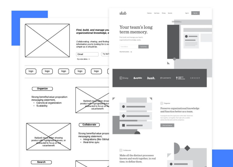 website wireframe